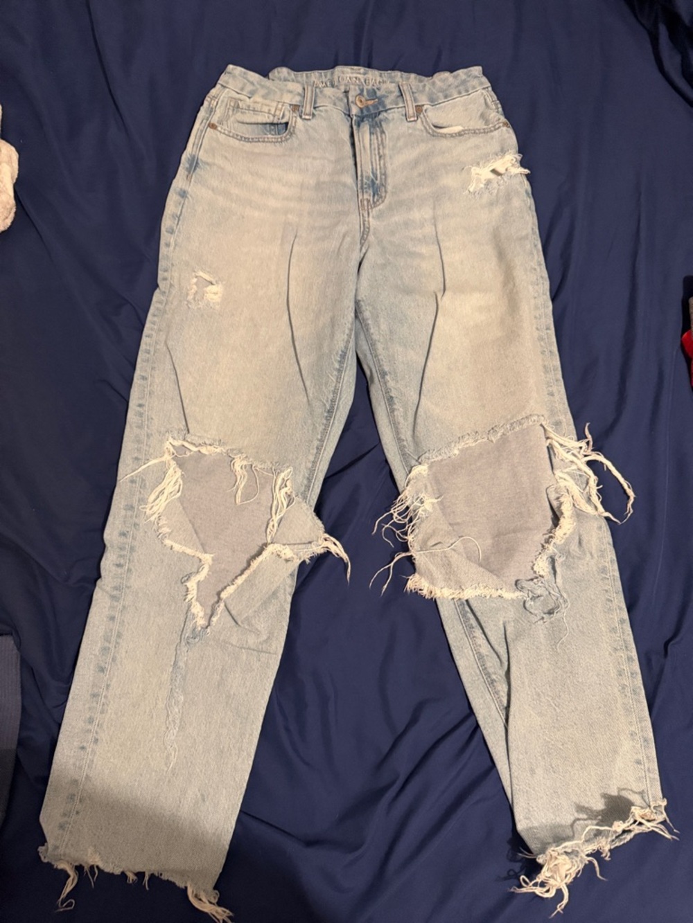 American Eagle Outfitters Light Wash Distressed Boyfriend Jeans
